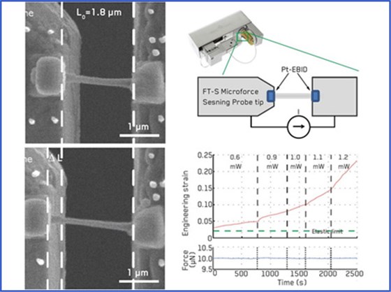 金屬玻璃納米線的熱機械蠕變測試