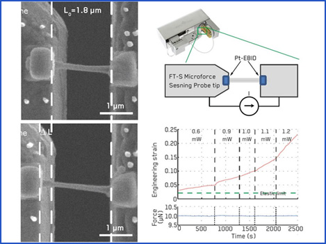 金屬玻璃納米線的熱機械蠕變測試